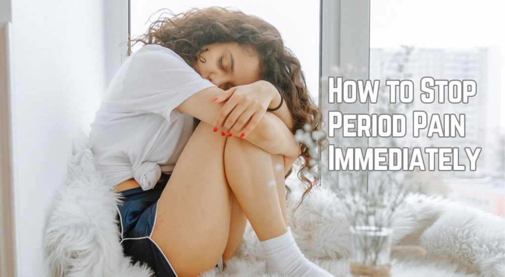 a woman sitting on a fur rug - How to Stop Period Pain Immediately at Home